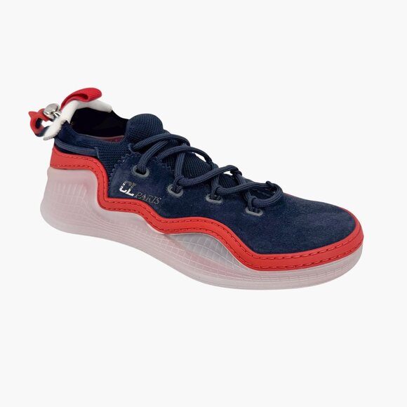 Christian Louboutin Arpoador Navy Drawstring Sneakers Size 39.5 US 9.5 Women's - Picture 11 of 16